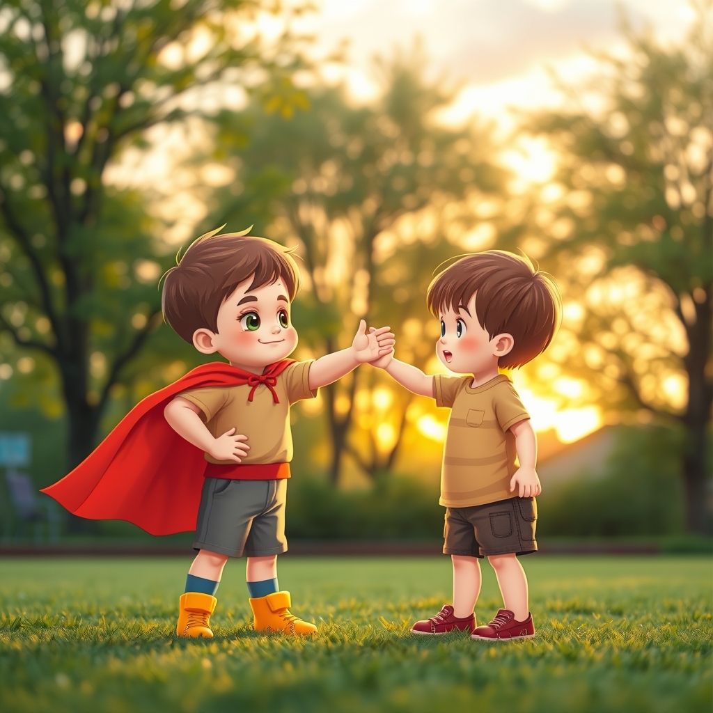 การแสดงความกล้าหาญของ Baby Hero ต่อเด็ก